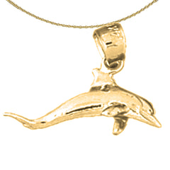 14K or 18K Gold Dolphin Pendant