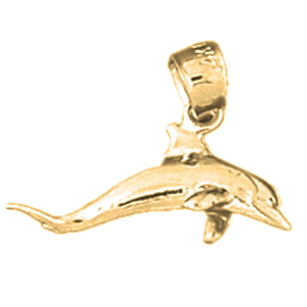 14K or 18K Gold Dolphin Pendant