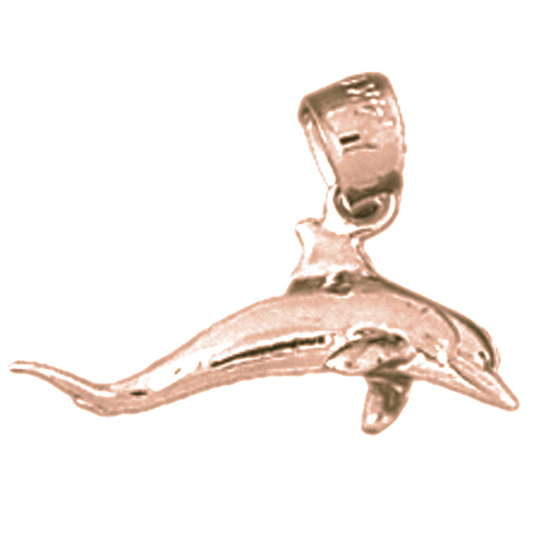 14K or 18K Gold Dolphin Pendant