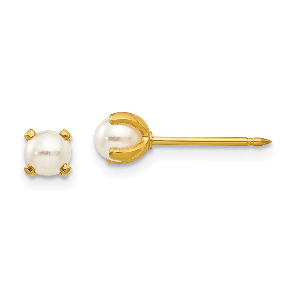 Inverness 24K Gold-plated 4mm Simulated Pearl Earrings