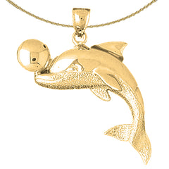 Colgante de delfín de oro de 10K, 14K o 18K