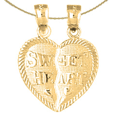 14K or 18K Gold Sweet Heart Breakable Heart Pendant