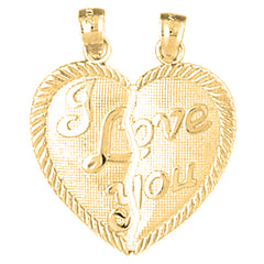 14K or 18K Gold I Love You Breakable Heart Pendant