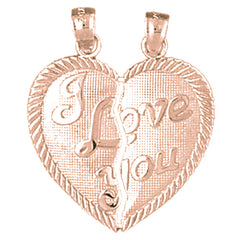 14K or 18K Gold I Love You Breakable Heart Pendant