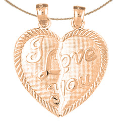 14K or 18K Gold I Love You Breakable Heart Pendant