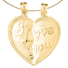 14K or 18K Gold I Love You Breakable Heart Pendant