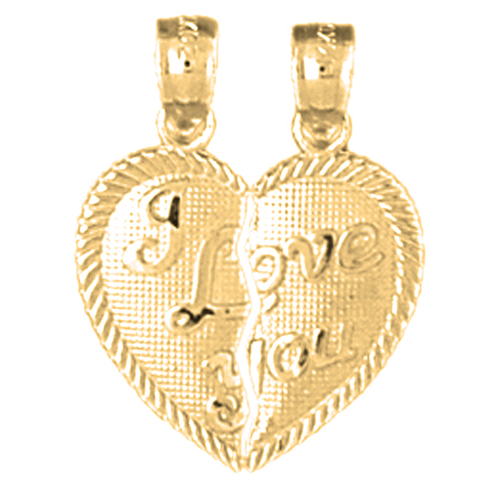 14K or 18K Gold I Love You Breakable Heart Pendant