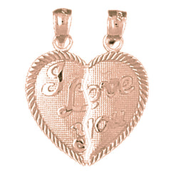 14K or 18K Gold I Love You Breakable Heart Pendant