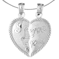 14K or 18K Gold I Love You Breakable Heart Pendant