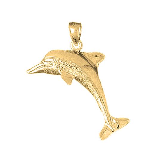 10K, 14K or 18K Gold Dolphin Pendant