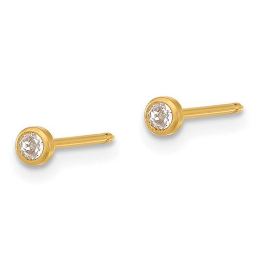 Inverness 24K Gold-plated Stainless Steel Swarovski Crystal Bezel Post Earrings