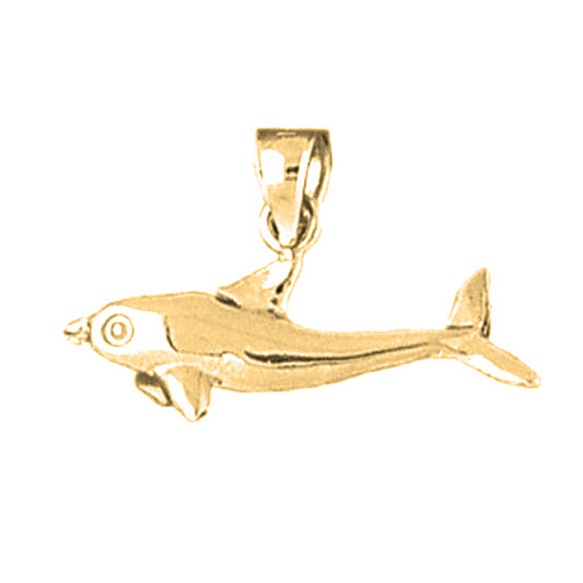 14K or 18K Gold Dolphin Pendant