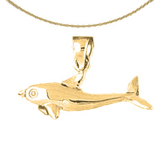 14K or 18K Gold Dolphin Pendant