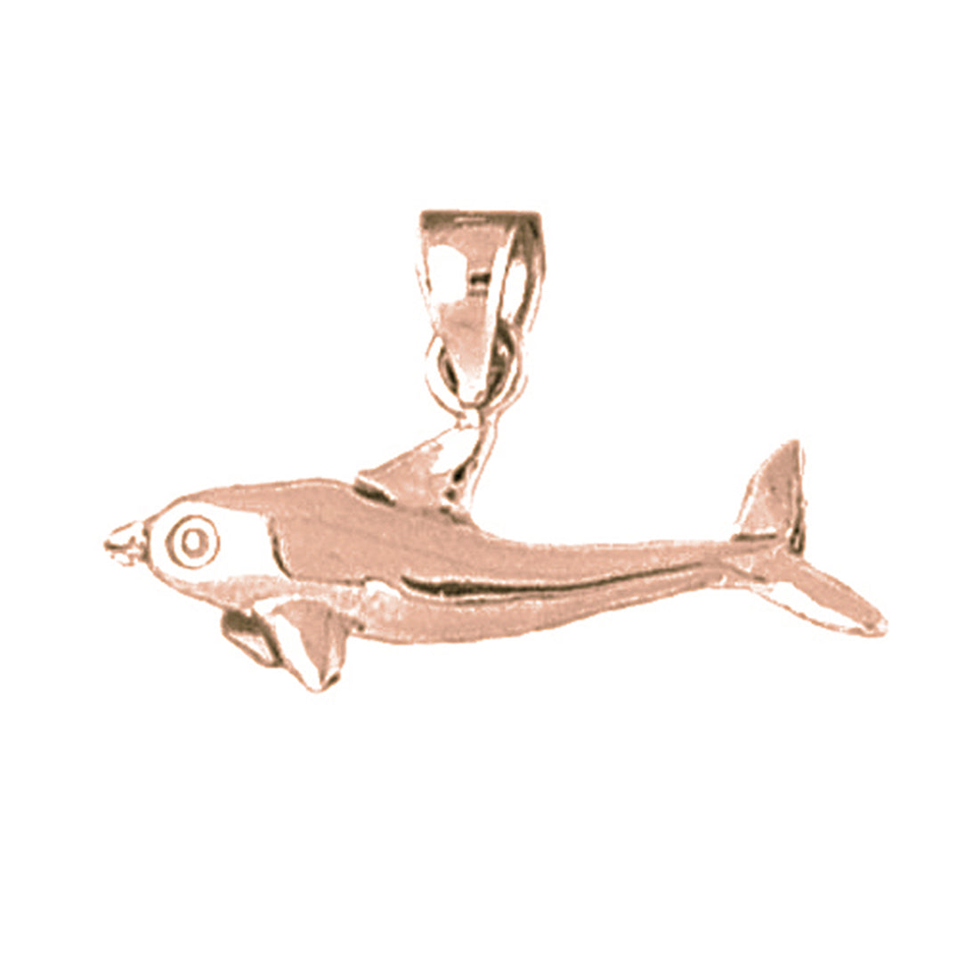 14K or 18K Gold Dolphin Pendant