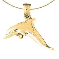 14K or 18K Gold Dolphin Pendant