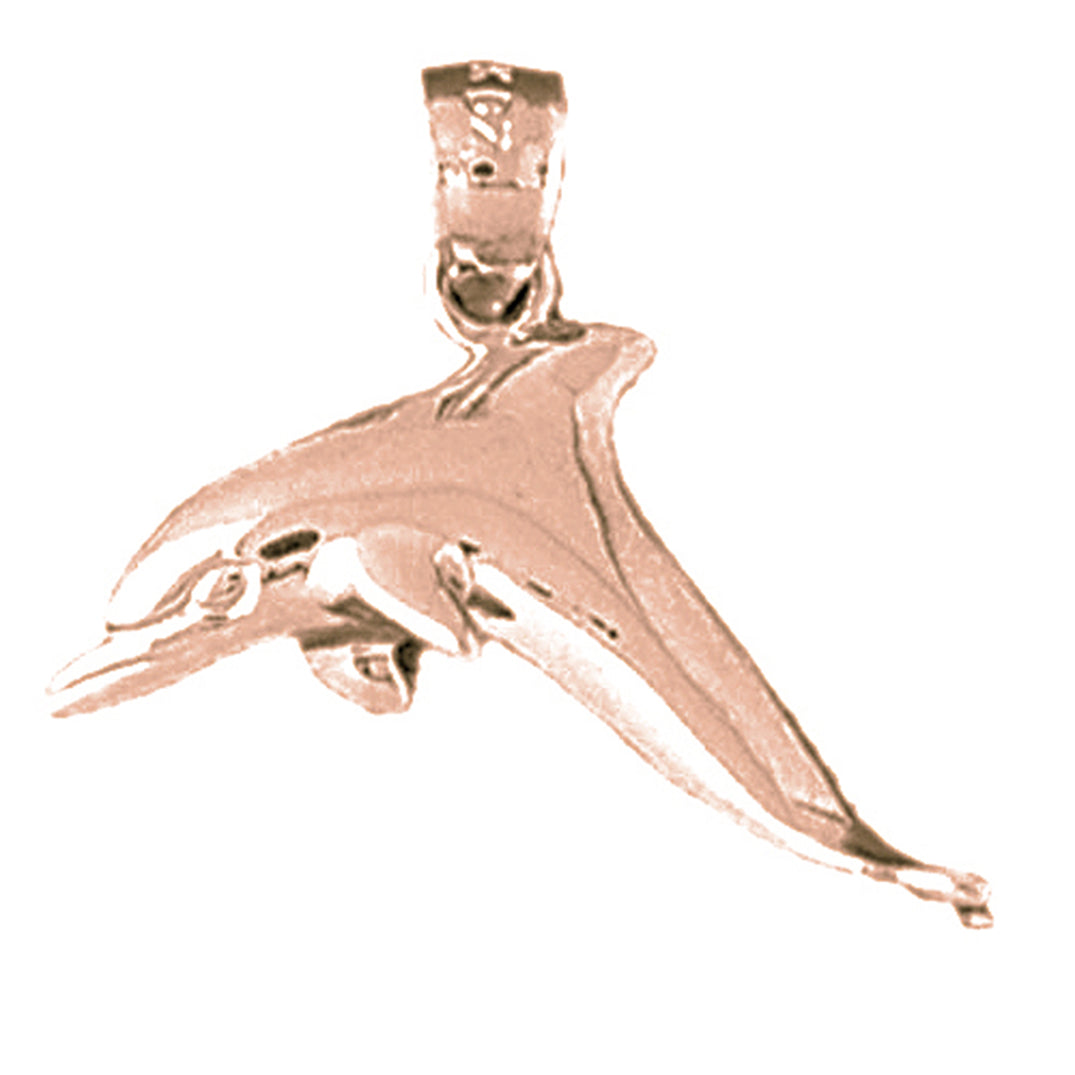 14K or 18K Gold Dolphin Pendant