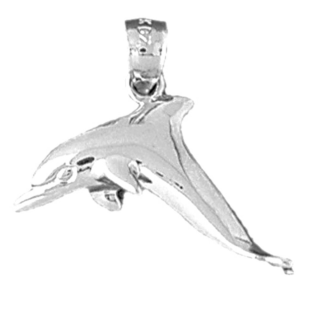 14K or 18K Gold Dolphin Pendant