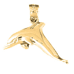 14K or 18K Gold Dolphin Pendant