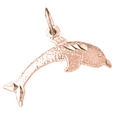 14K or 18K Gold Dolphin Pendant