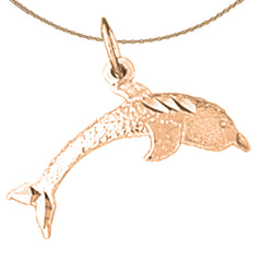 14K or 18K Gold Dolphin Pendant