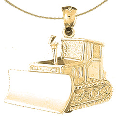 10K, 14K or 18K Gold Bulldozer Pendant