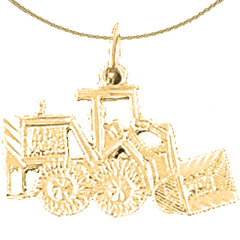 14K oder 18K Gold Bulldozer Anhänger