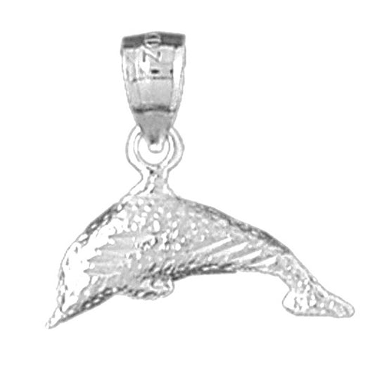 14K or 18K Gold Dolphin Pendant