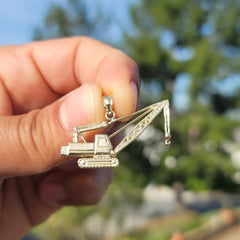 10K, 14K or 18K Gold Crane Pendant