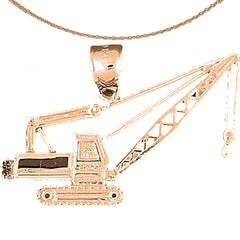 10K, 14K or 18K Gold Crane Pendant