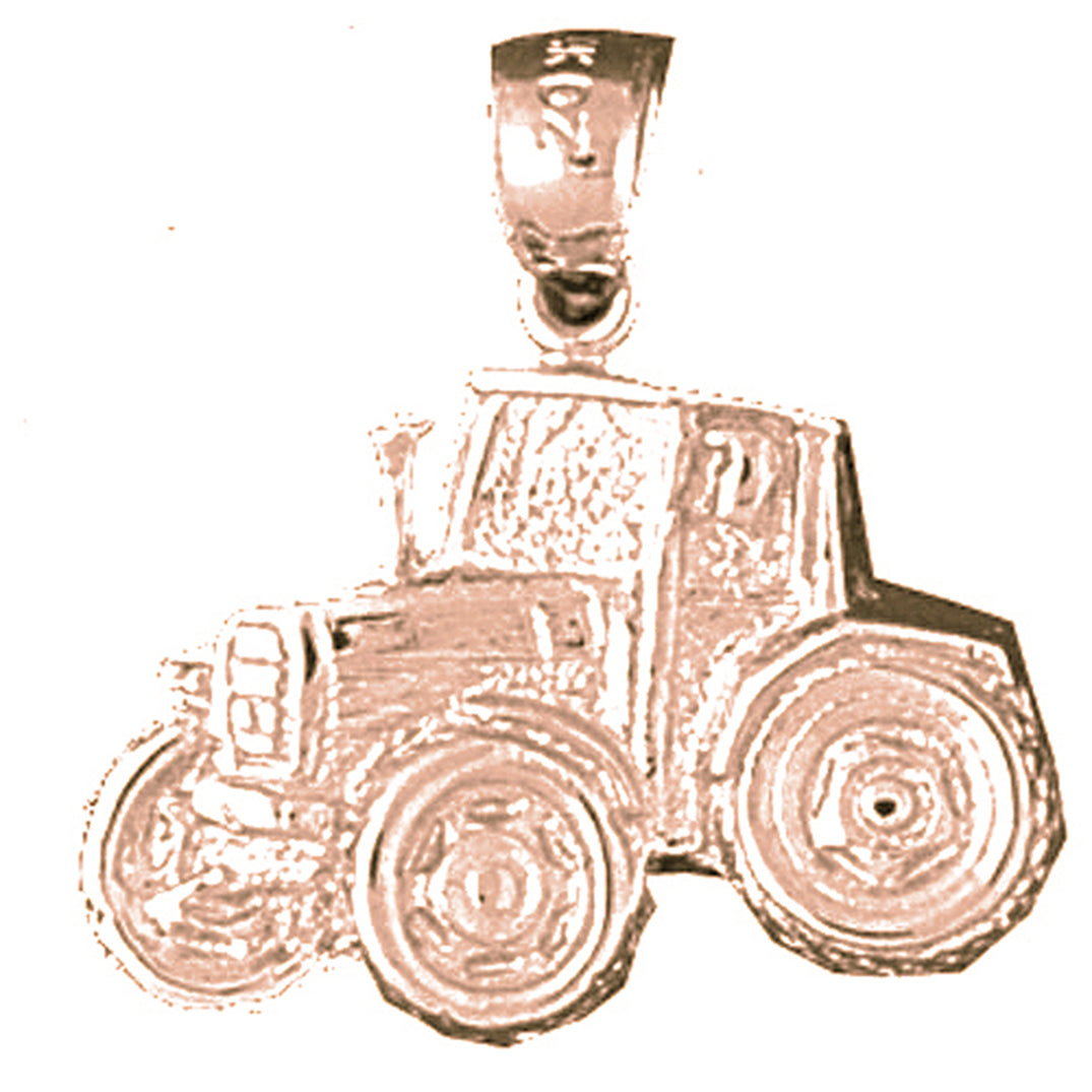 10K, 14K or 18K Gold Tractor Pendant