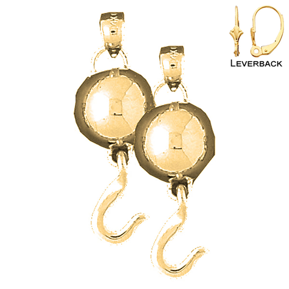 14K or 18K Gold Ball And Chain Earrings