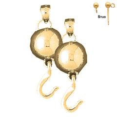 14K or 18K Gold Ball And Chain Earrings