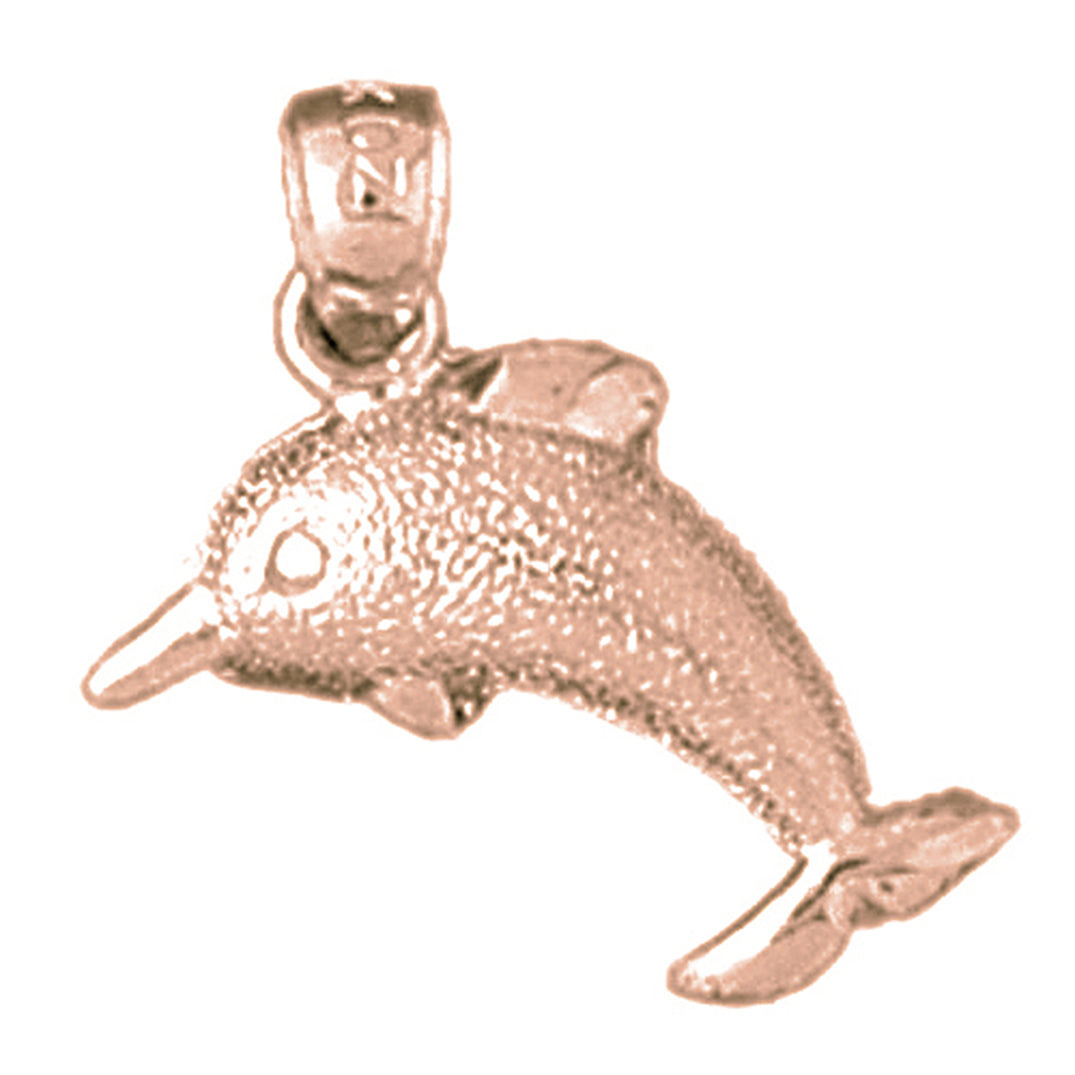 14K or 18K Gold Dolphin Pendant