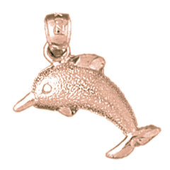 14K or 18K Gold Dolphin Pendant