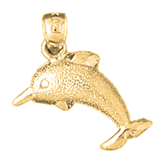 14K or 18K Gold Dolphin Pendant