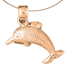 14K or 18K Gold Dolphin Pendant