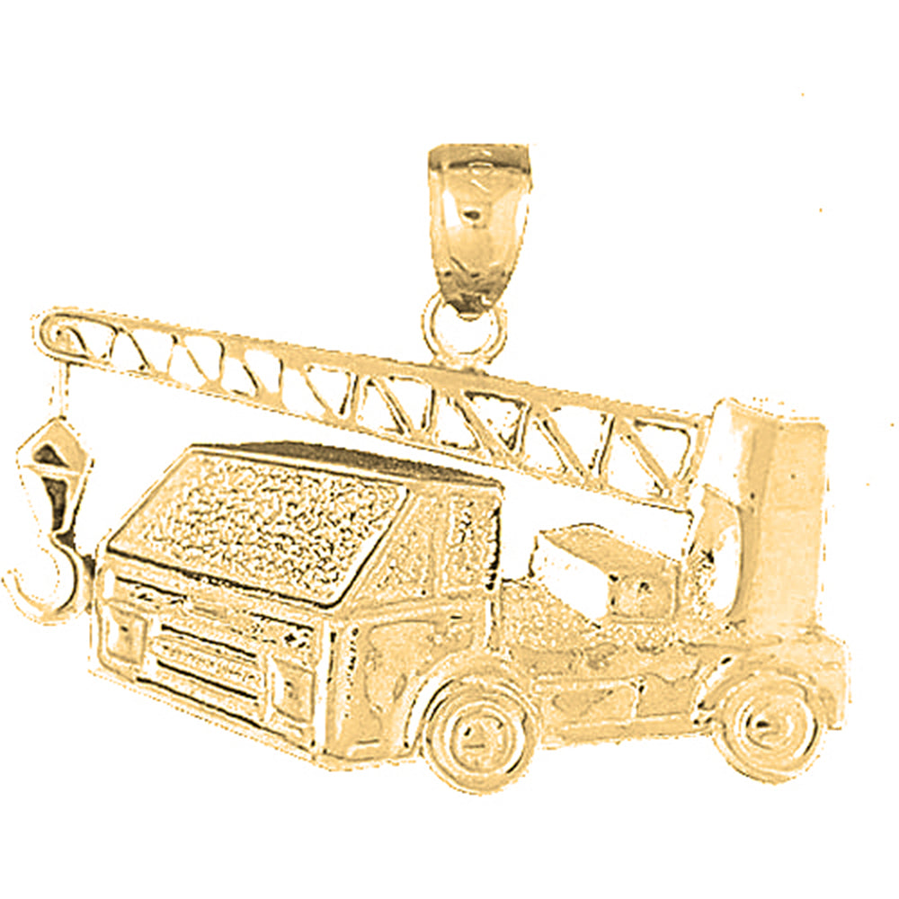 10K, 14K or 18K Gold Cement Truck Pendant