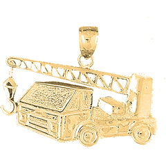 10K, 14K or 18K Gold Cement Truck Pendant