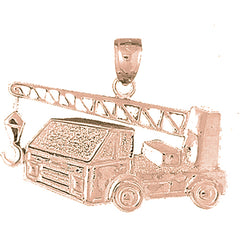 10K, 14K or 18K Gold Cement Truck Pendant