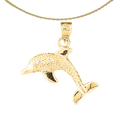 14K or 18K Gold Dolphin Pendant