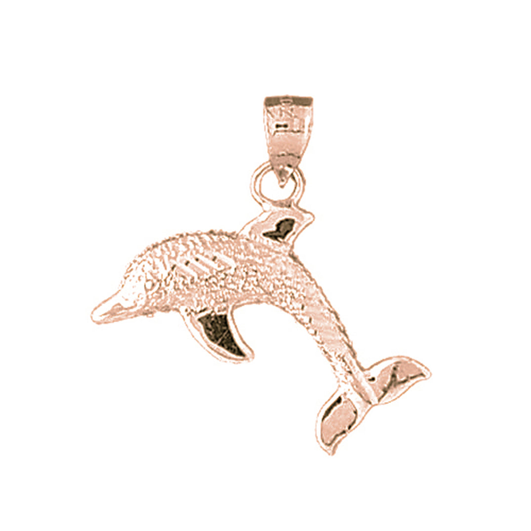 14K or 18K Gold Dolphin Pendant