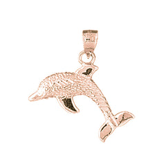 14K or 18K Gold Dolphin Pendant