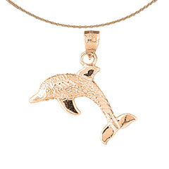 14K or 18K Gold Dolphin Pendant