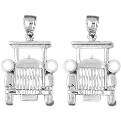 Sterling Silver 33mm Buggy Car Earrings