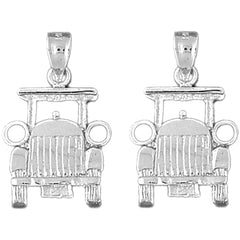 Sterling Silver 26mm Buggy Car Earrings