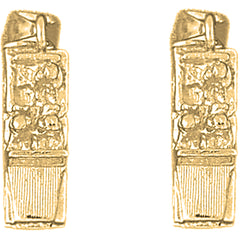 Yellow Gold-plated Silver 21mm 3D Car Earrings