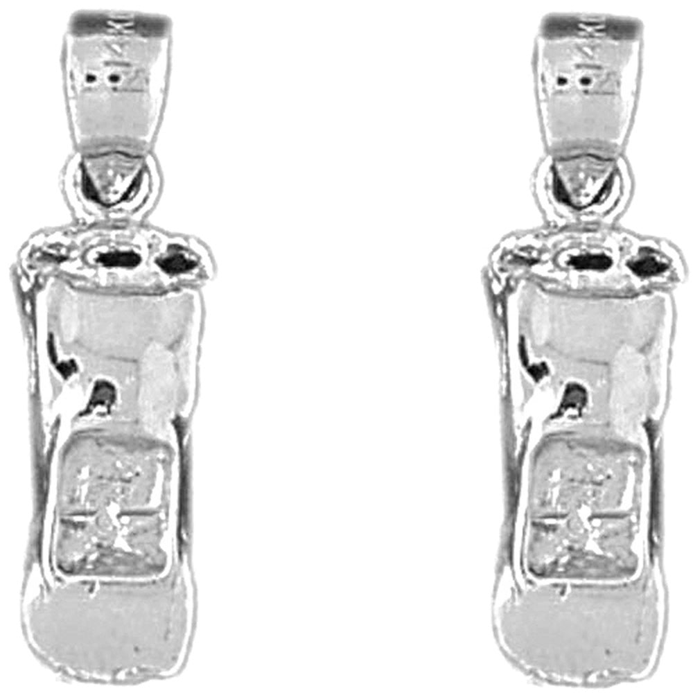 Sterling Silver 24mm 3D Car Earrings