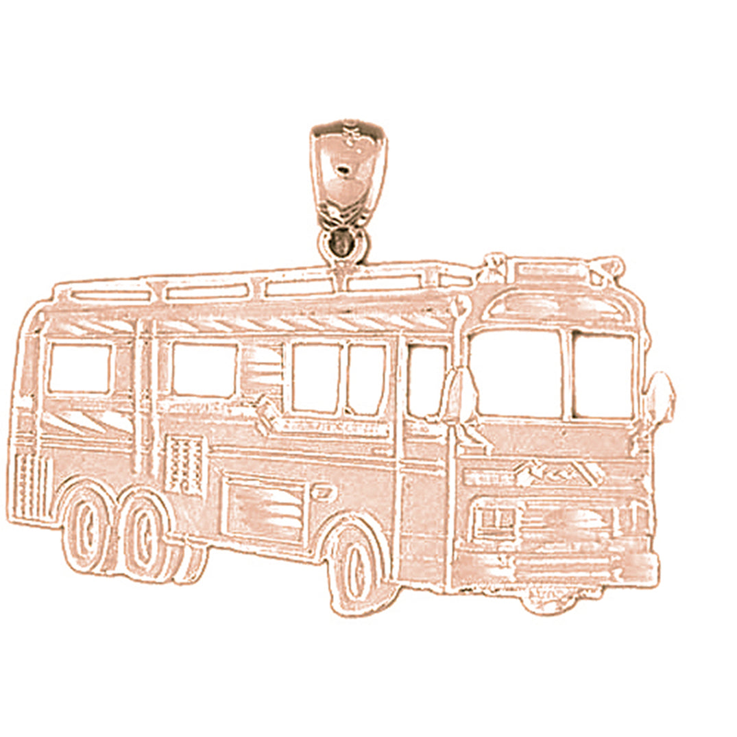 10K, 14K or 18K Gold Bus Pendant