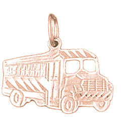 14K or 18K Gold Bus Pendant