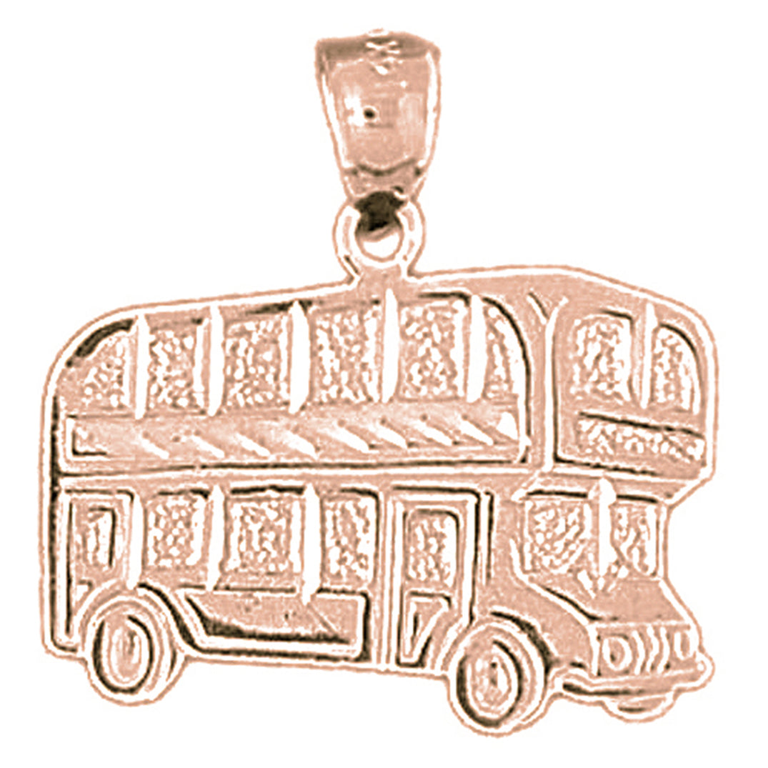 14K or 18K Gold Tour Bus Pendant